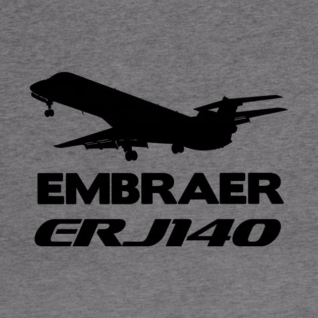 Embraer ERJ140 Silhouette Print (Black) by TheArtofFlying